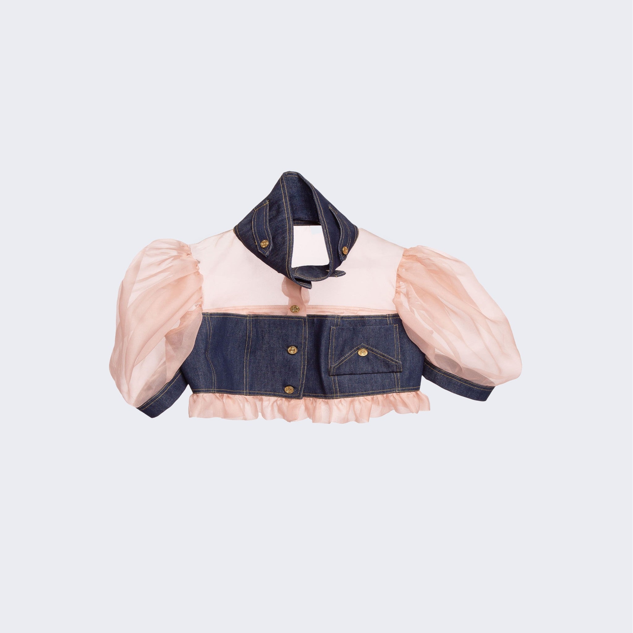 Denim Illusion Organza Jacket